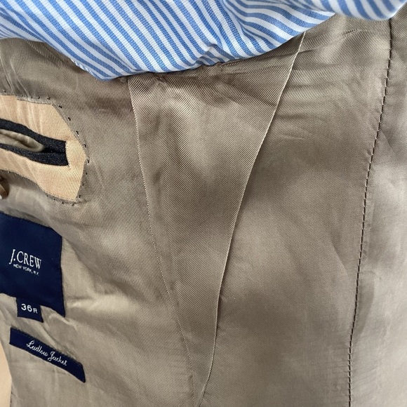 J Crew Crespi Italian Woven Cotton Chino Tan / Camel Two Button Jacket 36 R - Picture 15 of 15